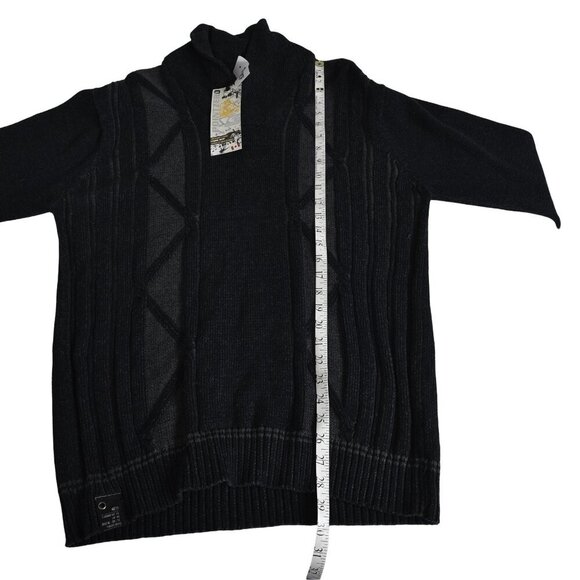 NWT Point Zero Men's Charcoal Knit Sweater Shawl Collar Cotton Large - Picture 10 of 11
